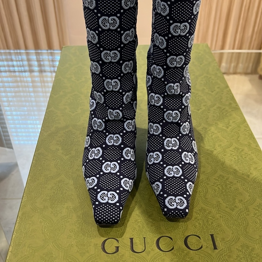🔥🔥🔥Authentic Gucci Tech.GG Jersey Tom H175 over knees boots - Picture 10 of 17